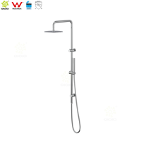 Colonne de douche combinée double en acier inoxydable 304 avec entrée d'eau, ensemble de douche