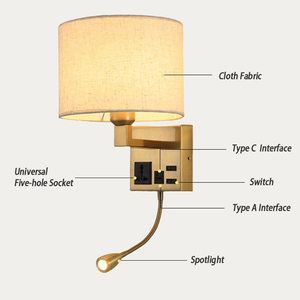 Iluminación Accesorios <span class=keywords><strong>de</strong></span> iluminación <span class=keywords><strong>de</strong></span> <span class=keywords><strong>pared</strong></span> Cabecero Aplique Lamparas <span class=keywords><strong>De</strong></span> <span class=keywords><strong>Pared</strong></span> Lámpara <span class=keywords><strong>de</strong></span> <span class=keywords><strong>pared</strong></span> <span class=keywords><strong>de</strong></span> hotel con enchufe y cable <span class=keywords><strong>de</strong></span> enchufe - Product Image 3