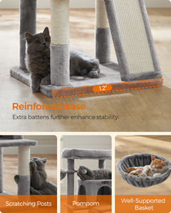 Feandrea Multi Level <strong>Cat</strong> Climbing Condo Tower Wholesale Wood <strong>Cat</strong> Furniture Scratching Sisal <strong>Cat</strong> Tree House - Product Image 5