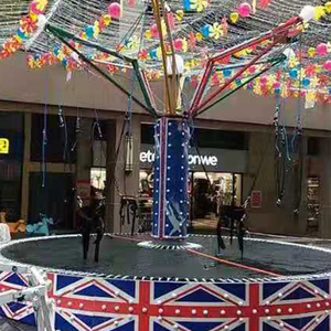 Fabricant d'équipement d'amusement chinois Trampoline de saut à l'élastique en caoutchouc pour 4 personnes avec lumière à vendre - Product Image 1