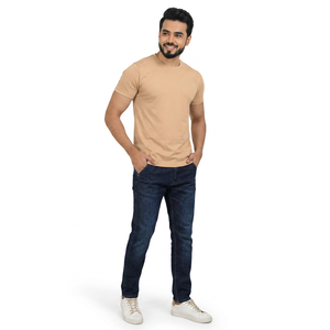 Camisetas de Algodón para Hombre, Verano 2026, Transpirables, con Logotipo Personalizable, Diseño Ringer, Tejido de Punto, 100% Algodón - Product Image 1