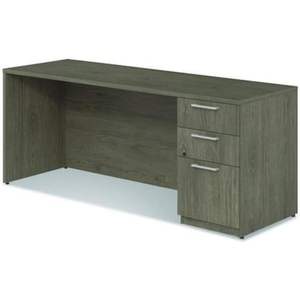 Alera AE1NZK-S2472UF Serie Tom 72 pulgadas. X 24 pulgadas X 29 Pulgadas Aparador Sevilla con Pedestal Derecho, Escritorio de Oficina en Nogal - Product Image 2