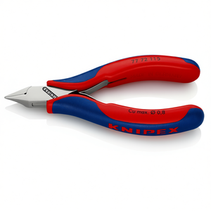 Cortador lateral Knipex para electrónica 77 72 115 con bisagra de paso Cu Max 0.8mm - Product Image 1