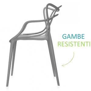Sedie Maestro in Polipropilene 53x52x81 Cm Ergonomiche con Piedini in Gomma - Product Image 4
