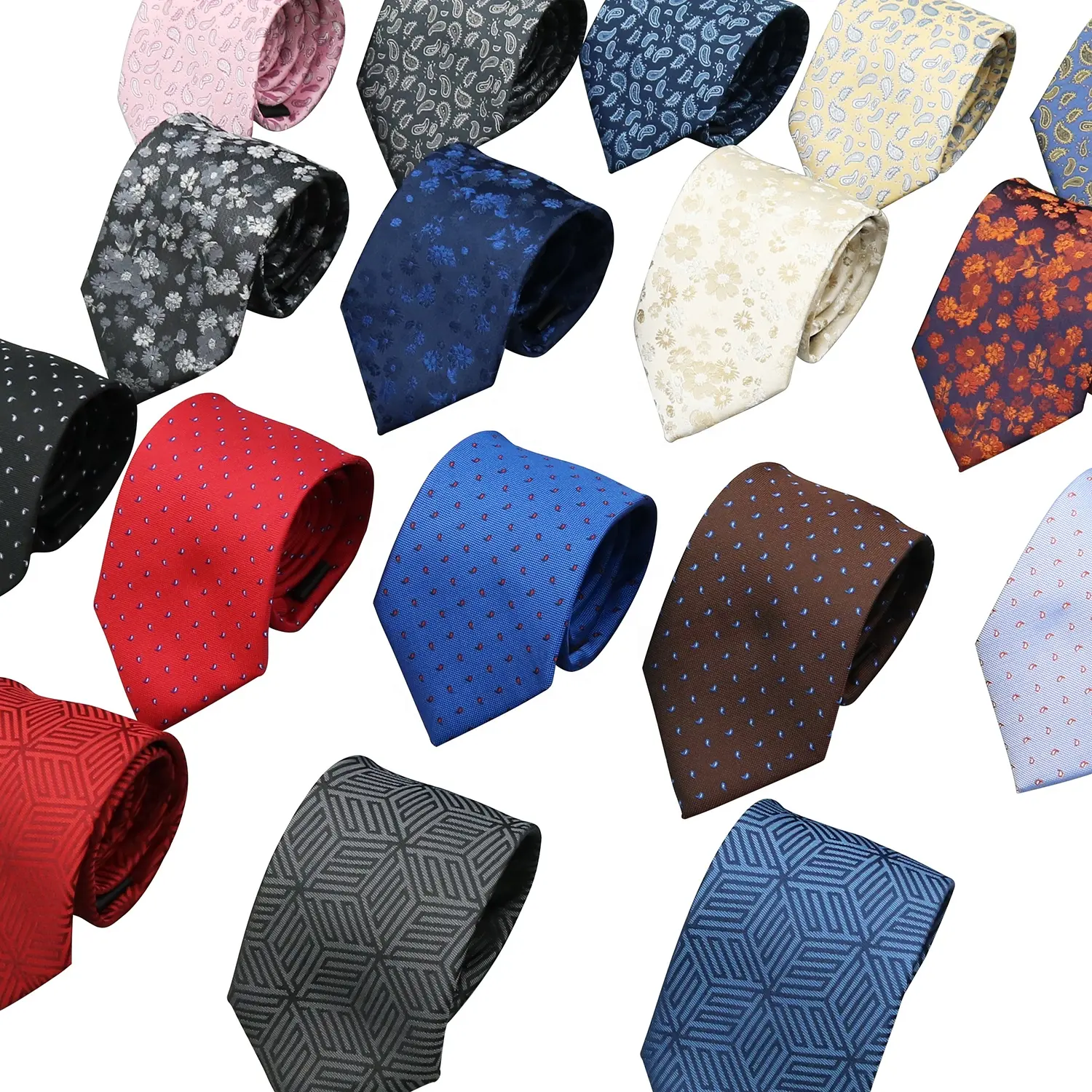 Hersteller Gravatas Homens Muster Kleidungs stücke Krawatten & Zubehör Jacquard Business Pure Silk Krawatten-Sets für Männer Italienisch