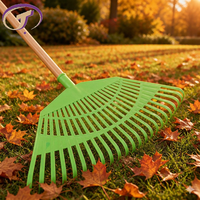 Râteau à feuilles GEMLIGHT 24 dents, tête en plastique, manche en bois pour l'Amérique du Nord et l'Europe, nettoyage de jardin extérieur en automne, approvisionnement en gros
