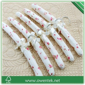 Cintres rembourrés <span class=keywords><strong>en</strong></span> satin à imprimé floral, antidérapants, <span class=keywords><strong>en</strong></span> tissu éponge, avec nœud, pour vêtements délicats, robes de mariée, chemisiers <span class=keywords><strong>en</strong></span> <span class=keywords><strong>soie</strong></span> - Product Image 5