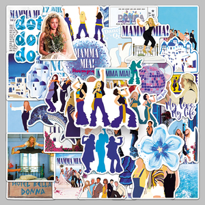 50 pegatinas personalizadas con temática creativa de la película musical <span class=keywords><strong>MAMMA</strong></span> <span class=keywords><strong>MIA</strong></span>, estilo artístico, para equipaje, cámara, tableta, ¡gran oferta de fábrica! - Product Image 1