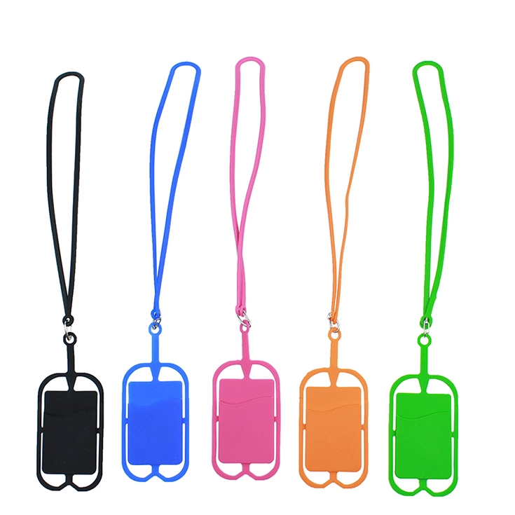 Силиконовый Карманный держатель для телефона, силиконовый держатель для мобильного телефона с ремешком и карманом для карт