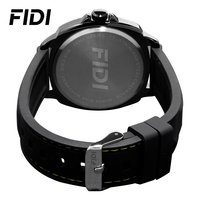 Montre mécanique automatique FIDIAutomatic pour homme, boîtier noir, bracelet vert, cadran squelette, engrenages apparents, aiguilles lumineuses, résistante à l'eau, montre de sport tendance