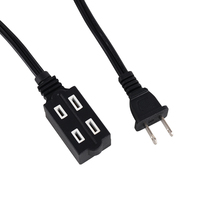 Couleur et longueur personnalisées Cordon d'alimentation américain Rallonges SPT-2 16/2 18/2 NEMA 1-15P PLUGS