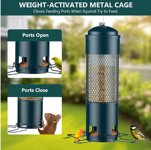 OEM Wholesale Metal Feeder <strong>Wild</strong> Cardinal, Finch, Blue Jay, Chickadee, 3LB <strong>Seed</strong> Capacity, Green Hanging <strong>Bird</strong> Feeder for Outside - Product Image 1