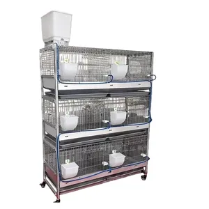 Gabbie per Conigli a <span class=keywords><strong>3</strong></span> Livelli e 6 Porte, Facili da Pulire, in Rete Metallica, Commerciali, Economiche, di Lusso, con Vassoio - Product Image 4