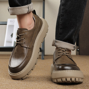 รองเท้าลำลองหนังระบายอากาศสำหรับผู้ชาย Chilowa พื้นยางส้นเตี้ย พื้นรองเท้ากลาง EVA เย็บพู่ห้อย สไตล์เดินเล่นสบายๆ - Product Image 3