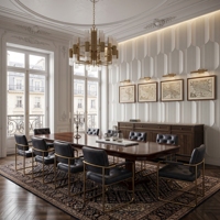 Panneaux et revêtements muraux SUNGPU, panneau mural en cuir géométrique en forme d'arc, revêtement mural texturé 3D pour la décoration intérieure commerciale