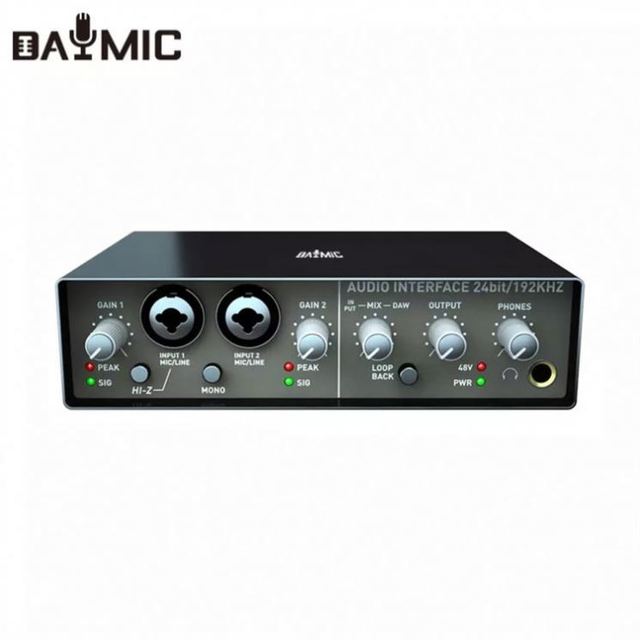 Whole Sale Q24 Pro Usb Recording Studio Sound Card With 48v Phantom Microphone Stereo Audio Mixer Interface for Home Studio