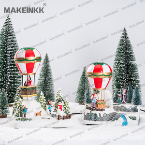 <span class=keywords><strong>Accessoire</strong></span> de village de <span class=keywords><strong>Noël</strong></span> animé, scène de train et de traîneau rotatifs en résine pour décorations de fêtes - Product Image 6