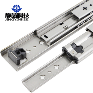 304 acero inoxidable resistente 53 diapositivas de cajón industriales anchas pista de 3 secciones con amortiguador de guía de carga para deslizamiento - Product Image 2