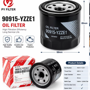 Filtre à huile en gros de l'usine Poyou 90915-YZZE1 pour voitures japonaises Toyota, <span class=keywords><strong>pièces</strong></span> automobiles OEM ODM, logo personnalisé, export en vrac, prêt à être expédié - Product Image 1