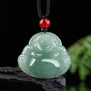 Colgante de Buda de Jadeíta Natural de Myanmar, Collares para Mujer, Jade al por Mayor FG25 - Product Image 2