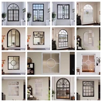 Ventanas abatibles en forma de arco con diseño de rejilla retro arqueada de estilo europeo para edificios históricos