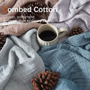 <span class=keywords><strong>Couverture</strong></span> en gaze multi-couches 100% coton, jeté de canapé doux, respirant, <span class=keywords><strong>couverture</strong></span> d'été pour la climatisation - Product Image 6