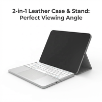 Clavier ultra-plat à touches mécaniques avec rétroéclairage LED sans fil, grand pavé tactile, design pliable en trois parties, pour iPhone et iPad