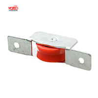 Accesorios para Ventanas Corredizas de Aluminio, Rueda de Plástico Roja con Canal en V, Polea Pequeña para Puerta con Carcasa