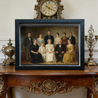 Portrait 3D personnalisé exclusif fait main en plastique, style peinture à l'huile, avec cadre noir pour décoration de bureau et souvenir