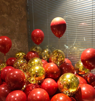 50 ballons en latex rouges, dorés et colorés, adaptés aux décorations de mariage, de fête d'anniversaire, d'anniversaire de couple, de cérémonie de remise des diplômes