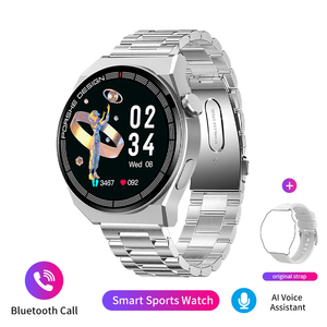 Thông minh cho BT Vòng đeo tay đồng hồ tuổi thọ pin dài cảm ứng kiểm soát theo dõi sức khỏe-Dây đeo bằng thép nhịp tim cộng với dây đeo cao su - Product Image 2