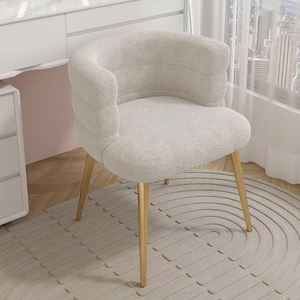 Sofá perezoso de lana de cordero, silla individual para sala de estar, dormitorio, balcón, silla de maquillaje informal, taburete de tocador - Product Image 6