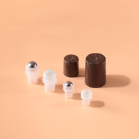 Flacon roll-on en verre ambré anti-UV 1ml 2ml 3ml 5ml avec couvercle imitation bois, étanche, pour huiles essentielles