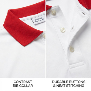 <span class=keywords><strong>Polo</strong></span> personnalisé avec logo, 220g, respirant, uniforme d'entreprise, vêtements de travail pour hommes, manches courtes, coton et polyester, col contrasté bicolore - Product Image 4