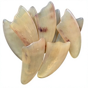 Herramienta Gua Sha de Cuerno de Búfalo Natural Pulido FAIZA CRAFT, Tabla de Masaje TCM Tallada - Product Image 1