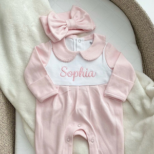 Conjunto Navideño Personalizado Para Niña Recién Nacida Otoño Invierno Con Lazo Mamelucos Para Bebé Al Por Mayor - Product Image 5