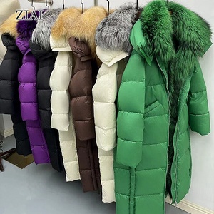 Veste <span class=keywords><strong>d</strong></span>'hiver <span class=keywords><strong>en</strong></span> <span class=keywords><strong>duvet</strong></span> <span class=keywords><strong>d</strong></span>'<span class=keywords><strong>oie</strong></span> pour femmes, col <span class=keywords><strong>en</strong></span> fourrure de renard véritable, capuche épaisse, parka chaude, long manteau matelassé - Product Image 1