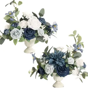 Bunga Centerpiece Pernikahan dengan Vas untuk Upacara/Resepsi Meja Mantel Gapura Lorong Bunga Buatan 5 Pembeli