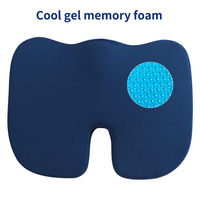 Coussin de siège orthopédique en gel rafraîchissant en mousse à mémoire de forme 100 % en forme de U pour chaise de bureau, voiture, soulagement de la pression sur le coccyx et la sciatique