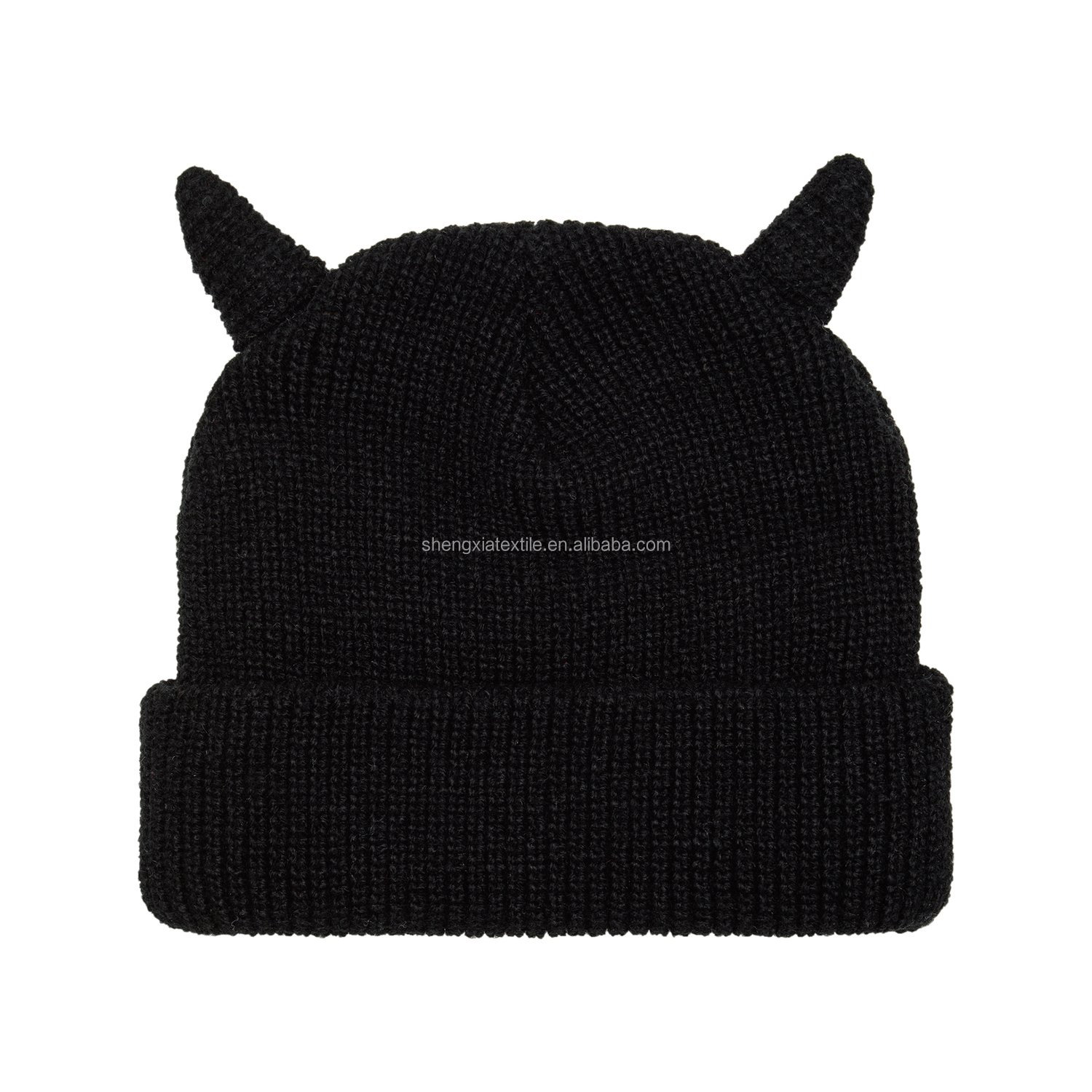 Gorro con cuernos de ganchillo, boina con orejas