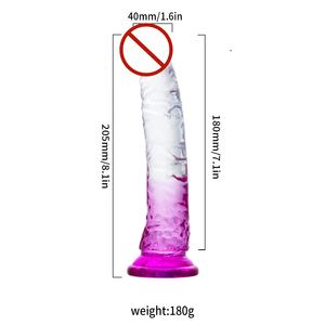 Vibromasseur réaliste en TPE de 8 pouces avec ventouse puissante, stimulateur du point G pour la masturbation féminine, jouet sexuel pour adultes - Product Image 6