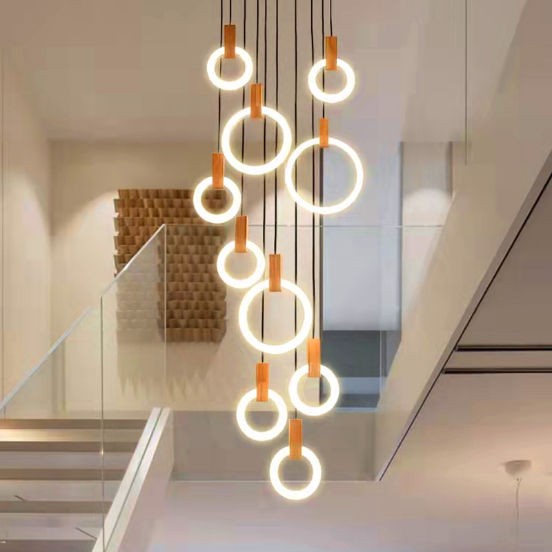 Stylish Decor Custom Interior Hotel Villas Large Size Led Chandeliers Indoor Restaurant Gold Pendant Light
