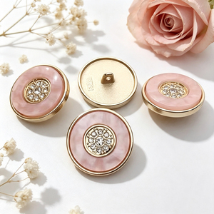 Natural Shell Inlaid Metal <b>Buttons</b> Rose Gold Round Shank <b>Buttons</b> Custom Metal <b>Buttons</b> For Women <b>Suit</b> Dress - Product Image 1