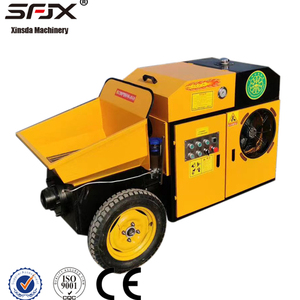 เครื่องสูบคอนกรีตดีเซล Xinsda Machinery 12 ลบ.ม./ชม. สีเหลือง แบบพกพา ใช้ระบบไฮดรอลิก สำหรับการเทคอนกรีตเสาโครงสร้างรองรับ - Product Image 1