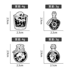 Épingles personnalisées Sming Pins Punk, squelette en émail, flacon chimique, œil, squelette, cœur, badge de revers, <span class=keywords><strong>film</strong></span> d'horreur, métal - Product Image 5