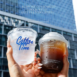 Couvre-gobelets universels personnalisables en PET de 12 oz, couvercles jetables transparents pour café, whisky, <span class=keywords><strong>tequila</strong></span>, dessert, crème glacée, vente en gros - Product Image 1