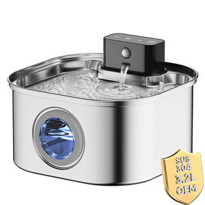 OEM <span class=keywords><strong>3</strong></span>.2L ステンレス製 ワイヤレス自動給水器 猫犬用 コードレス 4200mahバッテリー搭載 ポータブル 人感センサー 室内用 - Product Image 1