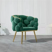Tabouret de maquillage moderne en aluminium et velours, chaise bulle de luxe léger pour salon, avec dossier, simple, pour coiffeuse et nail art