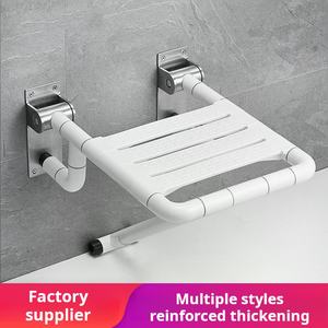 Seggiolino doccia pieghevole a parete in acciaio inossidabile moderno per uso di casa per anziani o bagno ospedaliero accessorio doccia - Product Image 2