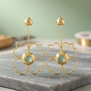 Boucles d'oreilles classiques pour enfants en acier inoxydable avec imitation de perles, faites à la main, style bohème - Product Image 2